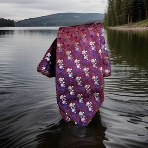 Robert Talbott Best of Class Silk Tie Purple Floral Vine USA Hand Sewn Mens